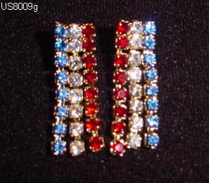 Rhinestone Patriotic Earrings