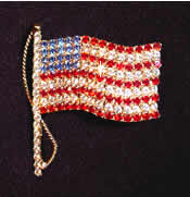 Rhinestone Flag Pin