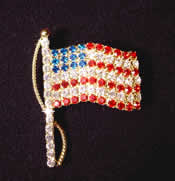 Rhinestone Flag Pin