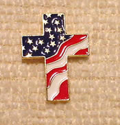 Patriotic Cross Pin/Tie Tac